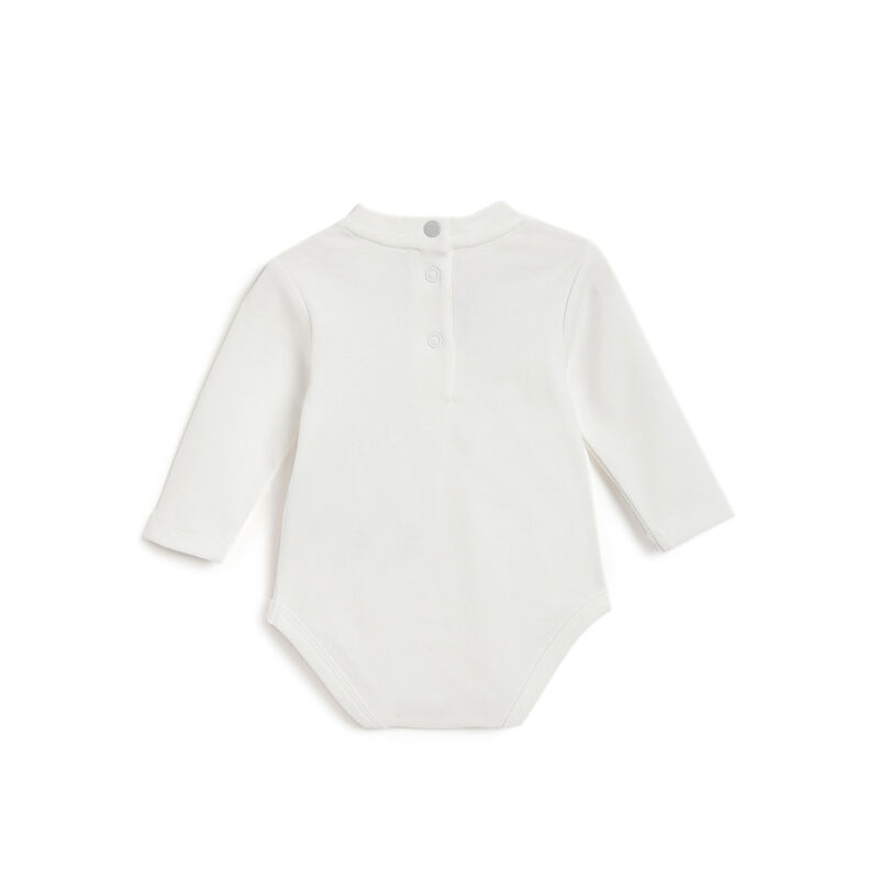 Boys Light Grey Applique Bodysuit with Dungaree image number 3